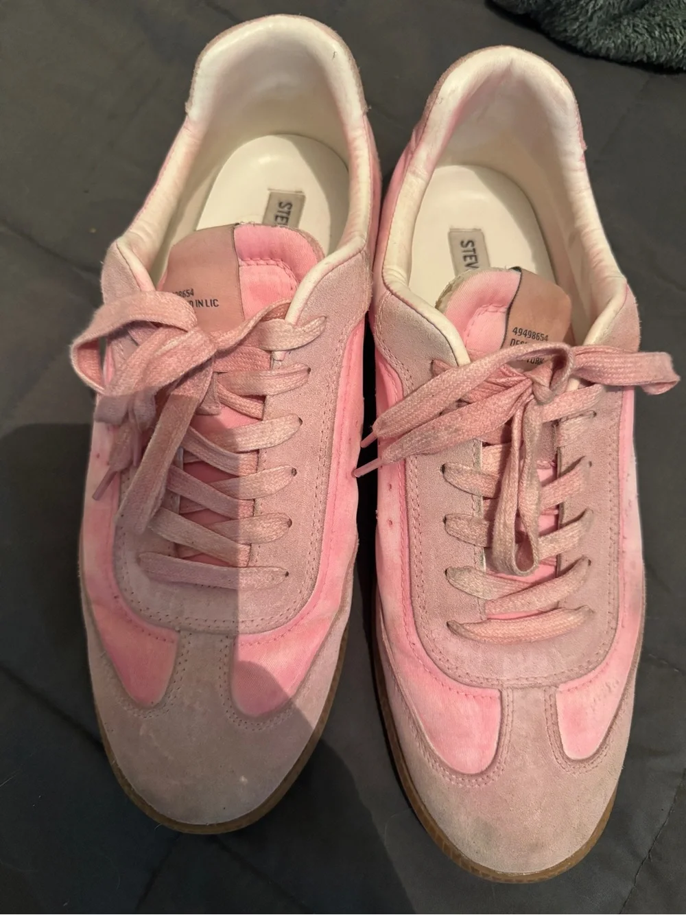 Steve Madden Pink Suede & Fabric Low-Top Sneakers